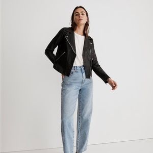 Black Madewell leather moto jacket